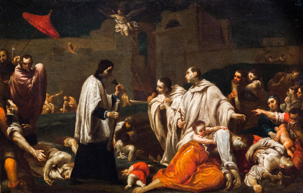 Blessed Bernard Tolomei Interceding for the Cessation of the Plague in Siena, oil on copper by Giuseppe Maria Crespi, c. 1735.