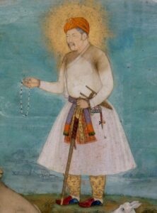 Akbar with Lion and calf by Govardhan, 1630AD